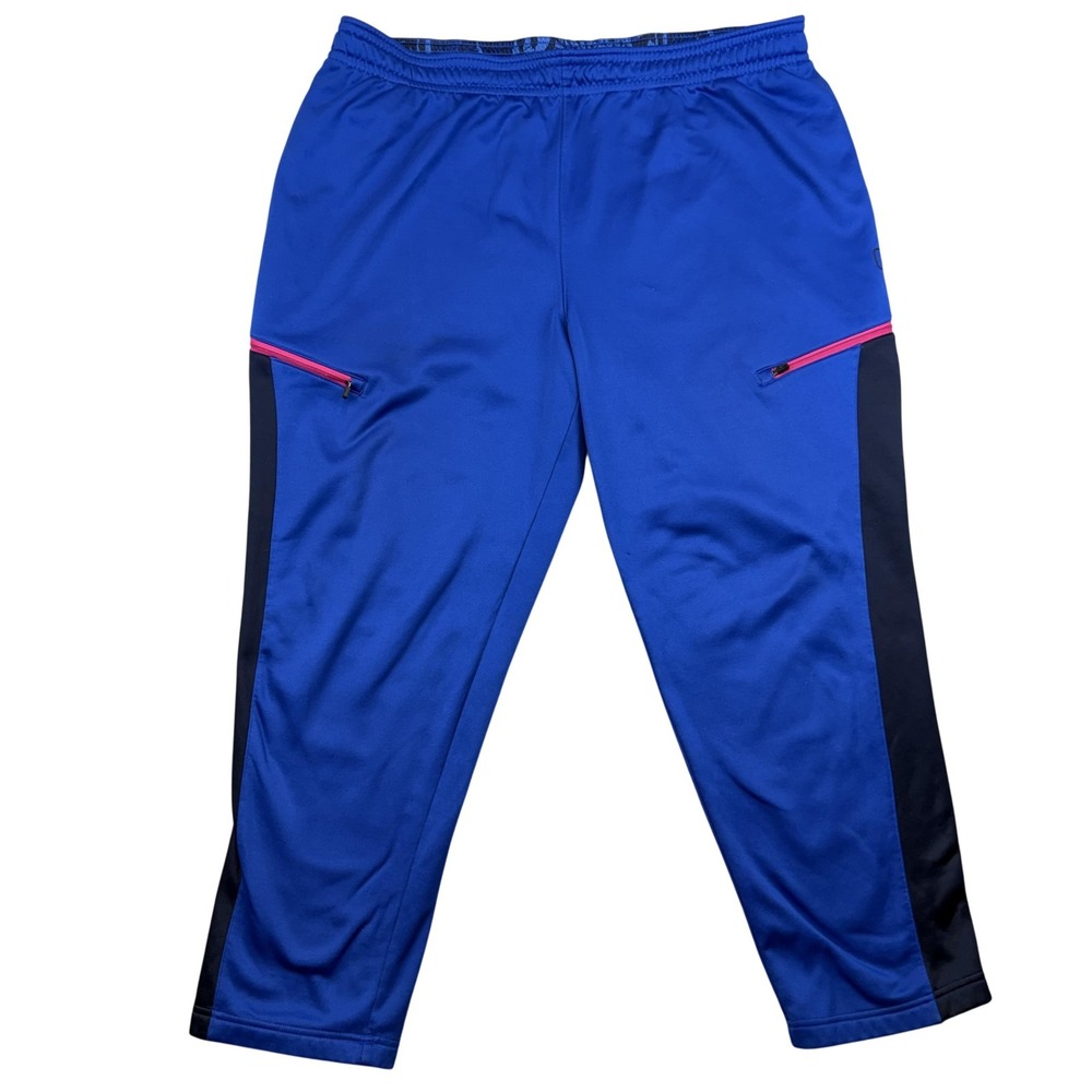 AND1‎ Pants Mens 44x28 Blue Fleece Track Joggers Zip Pockets 3XL Big & Tall